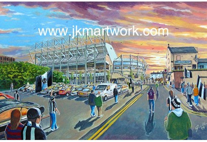 St James' Park Stadium 'Going to the Match' Fine Art Print - Newcastle United FC